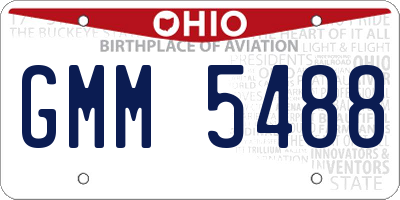 OH license plate GMM5488