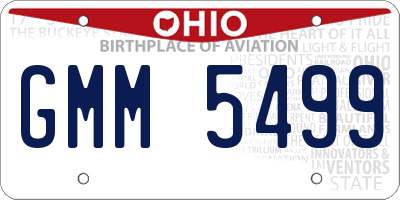 OH license plate GMM5499