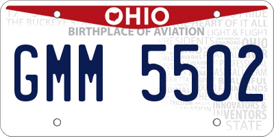 OH license plate GMM5502