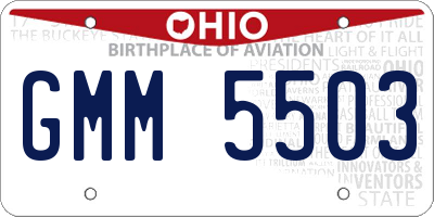 OH license plate GMM5503