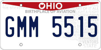 OH license plate GMM5515