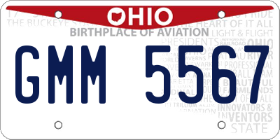 OH license plate GMM5567