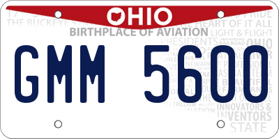 OH license plate GMM5600