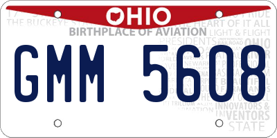 OH license plate GMM5608