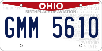 OH license plate GMM5610