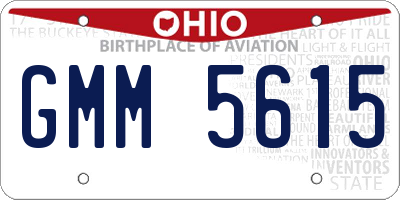 OH license plate GMM5615