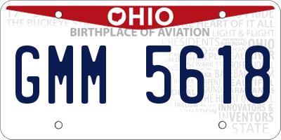 OH license plate GMM5618