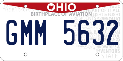 OH license plate GMM5632