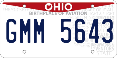 OH license plate GMM5643