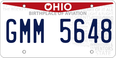 OH license plate GMM5648