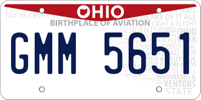 OH license plate GMM5651