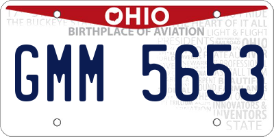 OH license plate GMM5653