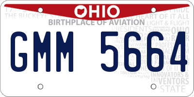 OH license plate GMM5664