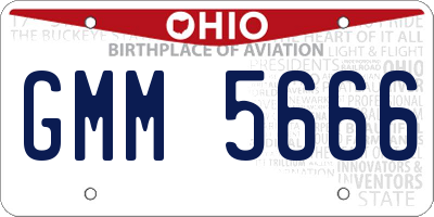 OH license plate GMM5666
