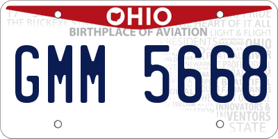 OH license plate GMM5668