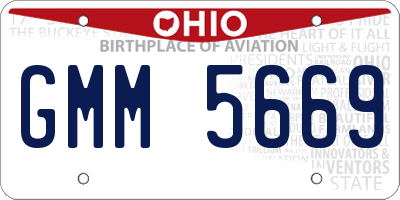 OH license plate GMM5669