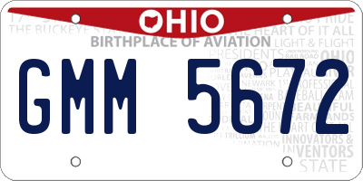 OH license plate GMM5672