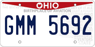 OH license plate GMM5692