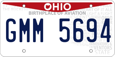 OH license plate GMM5694