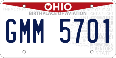 OH license plate GMM5701