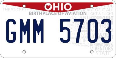 OH license plate GMM5703