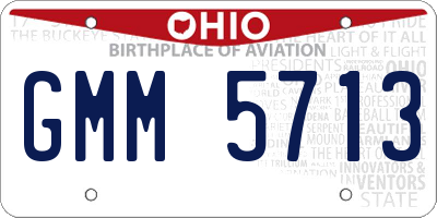 OH license plate GMM5713