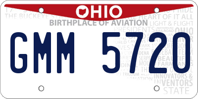 OH license plate GMM5720