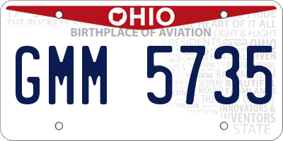 OH license plate GMM5735