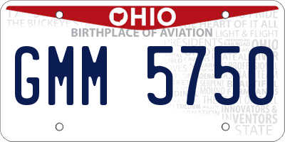 OH license plate GMM5750