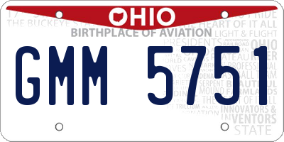 OH license plate GMM5751