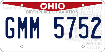 OH license plate GMM5752