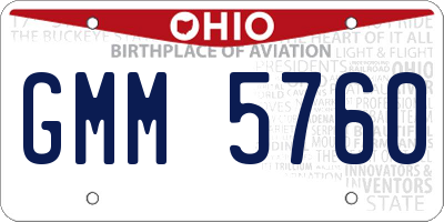 OH license plate GMM5760