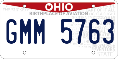 OH license plate GMM5763