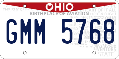 OH license plate GMM5768