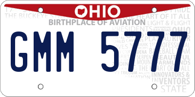 OH license plate GMM5777