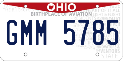 OH license plate GMM5785