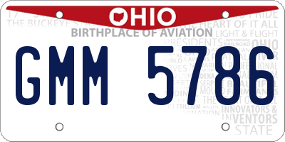 OH license plate GMM5786