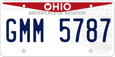 OH license plate GMM5787