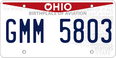 OH license plate GMM5803