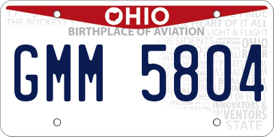 OH license plate GMM5804