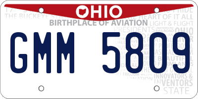 OH license plate GMM5809