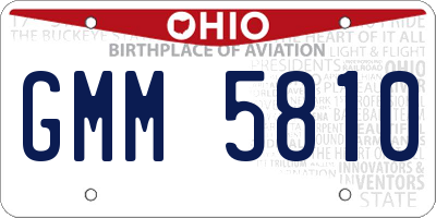 OH license plate GMM5810
