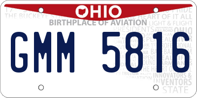 OH license plate GMM5816