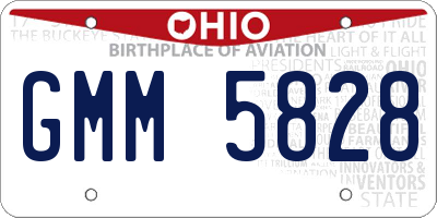 OH license plate GMM5828