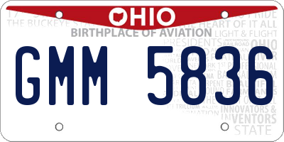 OH license plate GMM5836