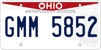 OH license plate GMM5852