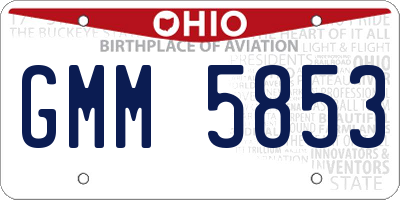 OH license plate GMM5853