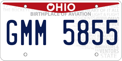 OH license plate GMM5855