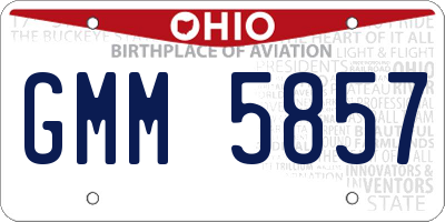 OH license plate GMM5857
