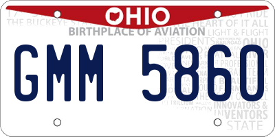 OH license plate GMM5860